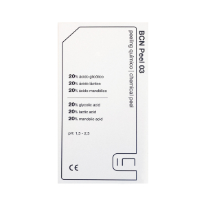 Le BCN Peel #03 Depigmentant est un exfoliant chimique qui combine trois acides alpha-hydroxylés (AHA) : l'acide lactique, l'acide mandélique et l'acide glycolique. Il se caractérise par son action dépigmentante, antioxydante et régénérante.