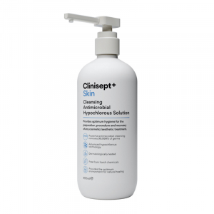 Clinisept+ Skin 490 ml utilise une technologie avancée propriétaire à base d’hypochloreux pour un nettoyage exceptionnel. Ses propriétés antimicrobiennes assurent une hygiène et une protection optimales sans picotements ni irritations. Grâce à son mécanis