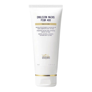 l’Emulsion Mains PIGM 400 permet de pallier les déséquilibres des mains asséchées et pigmentées. 