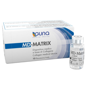Guna MD-Matrix 2 ml est une solution injectable stérile spécialement formulée pour restaurer l'équilibre et la vitalité de la matrice extracellulaire