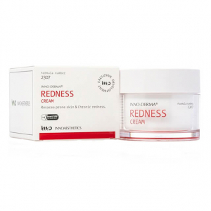 INNO-DERMA Redness Cream (1 x 50ml) - Hydratant facial pour peaux hyper-réactives et sujettes à la couperose. Ses propriétés apaisantes aident à réguler la microcirculation, prévenant et réduisant les rougeurs et inflammations cutanées.