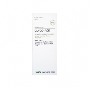 GLYCO-AGE 30 ml INNOAESTHETICS pour une exfoliation épidermique contrôlée. Améliore les hydrations et réduit les pores ouverts. INNO EXFO. PEELING MEDICAL. USAGE PROFESSIONNEL.