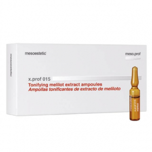 Mesoestetic X.prof 015 Melilot and Rutin Extract (20 x 2ml) - Solution à l'effet revitalisant et tonifiant. Améliore l'apparence de la silhouette et des peaux présentant une cellulite aqueuse, et soulage la sensation de jambes lourdes. Participe à réduire