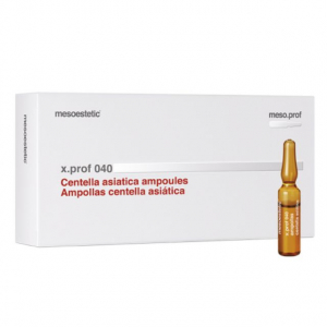 Mesoestetic X.prof 040 Centella Asiatica Ampoules - Solution à l'effet raffermissant et hydratant. Lisse et adoucit la surface de la peau. Améliore l'apparence des peaux présentant des vergetures, des imperfections cutanées et des cicatrices.