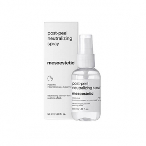 Mesoestetic Post Peel Neutralizing Solution - Solution formulée avec des ingrédients actifs comme le bicarbonate de sodium et l’extrait d’aloe vera, qui neutralise efficacement l’action des peelings chimiques, pour rééquilibrer et apaiser la peau. Il a un