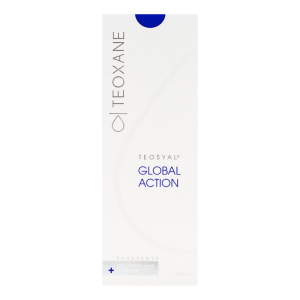 TEOSYAL PURESENSE GLOBAL ACTION est un gel viscoélastique d’acide hyaluronique réticulé indiqué pour le comblement des rides linéaires du visage moyennement marquées, des cassures cutanées telles que les sillons nasogéniens légers ou modérés.