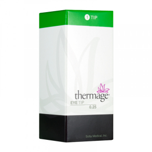 Thermage® Eye Tip 0.25cm2 est un accessoire de Soin Thermage pour lisser les paupières ridées. Le Eye Tip est spécialement conçu pour fournir un chauffage précis et peu profond afin de lisser et de resserrer la peau délicate des paupières supérieures et i