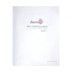 Le papier de marquage cutané Thermage® TK</strong> comporte des marquages en grille qui peuvent être utilisés sur la paupière pour délimiter les zones de traitement pour le système Thermage CPT. La grille est appliquée à l'aide d'un simple transfert de te