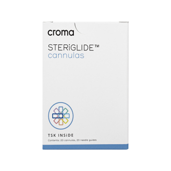 Croma TSK STERiGLIDE Canule 22G x 70mm est une nouvelle canule avec un embout en forme de dÃ´me pour une injection prÃ©cise. La canule unique est un excellent outil pour l'introduction de produits de comblement dermique sans ecchymose ni gonflement. De pl