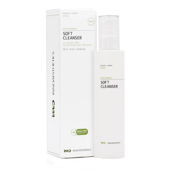 SOFT CLEANSER INNOAESTHETICS EST UN NETTOYANT RESPECTANT LA COUCHE HYDROLIPIDIQUE ET LE PH. INNO-DERMA. HOME TREATMENT.