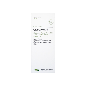 GLYCO-AGE 30 ml INNOAESTHETICS pour une exfoliation Ã©pidermique contrÃ´lÃ©e. AmÃ©liore les hydrations et rÃ©duit les pores ouverts. INNO EXFO. PEELING MEDICAL. USAGE PROFESSIONNEL.