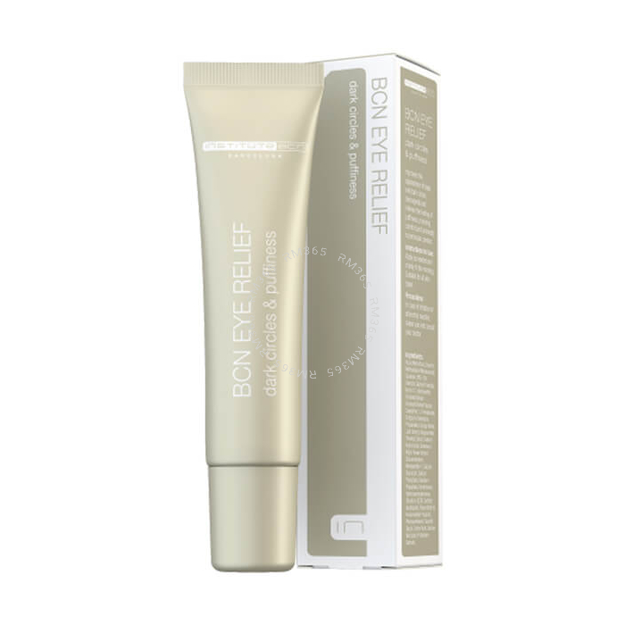 BCN EYE RELIEF est un produit spécialement indiqué en tant que thérapie de choc pour combattre le relâchement du contour de l'œil et favoriser la réduction des poches et des cernes. Grâce à l'extrait de feuilles de Ginkgo Biloba qui améliore la circulatio BCN EYE RELIEF est un produit spécialement indiqué en tant que thérapie de choc pour combattre le relâchement du contour de l'œil et favoriser la réduction des poches et des cernes. Grâce à l'extrait de feuilles de Ginkgo Biloba qui améliore la circulatio