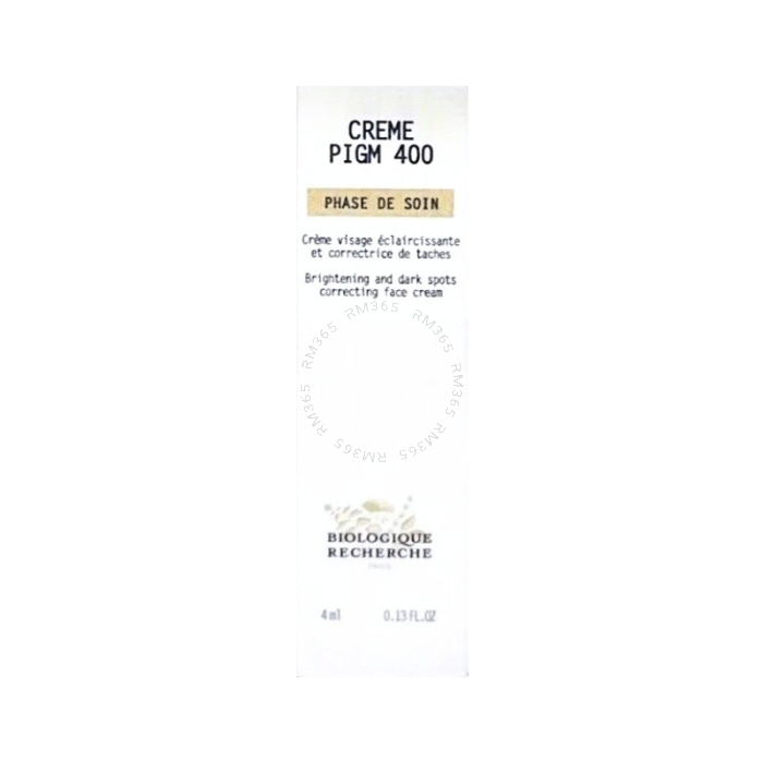 La Crème PIGM 400 est un concentré d'actifs éclaircissants, anti-taches et protecteurs. Pour apporter une réponse à la fois protectrice et correctrice, sa formulation multipolaire aide à corriger les imperfections pigmentaires existantes et minimise l’app La Crème PIGM 400 est un concentré d'actifs éclaircissants, anti-taches et protecteurs. Pour apporter une réponse à la fois protectrice et correctrice, sa formulation multipolaire aide à corriger les imperfections pigmentaires existantes et minimise l’app