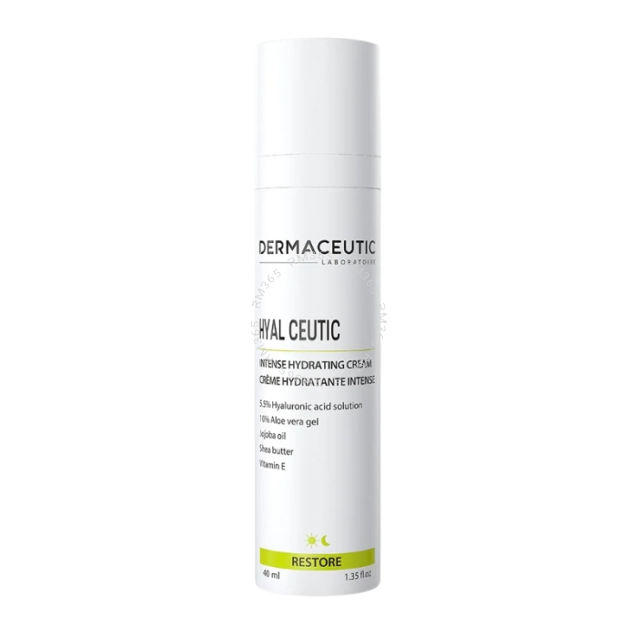 Hyal Ceutic hydrate intensément et protège la peau toute la journée grâce à la concentration optimale d’acide hyaluronique de haut et bas poids moléculaire. Hyal Ceutic hydrate intensément et protège la peau toute la journée grâce à la concentration optimale d’acide hyaluronique de haut et bas poids moléculaire.