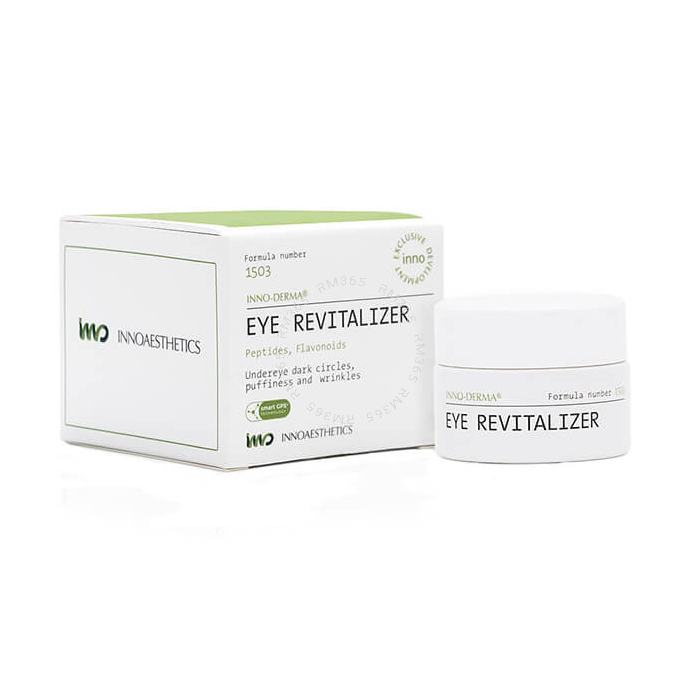 EYE REVITALIZER INNOAESTHETICS pour une action péri-zone palpébrale. Cernes, contours des yeux. INNO-DERMA.