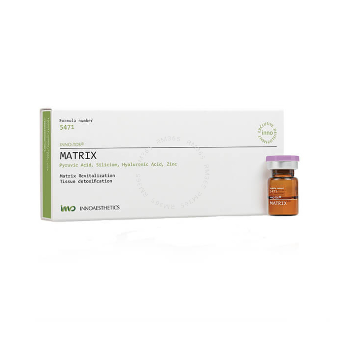 MATRIX pour une stimulation cutanée importante et restructurer la matrice extracellulaire et en augmentant la synthèse des protéines. Hydratation et volume cutané. Traitement des rides et ridules. INNO TDS. USAGE PROFESSIONNEL.