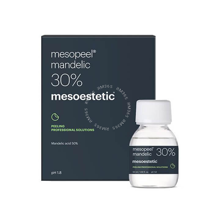 Mesoestetic Mesopeel Mandelic acid 30% Peeling à l’acide mandélique à 30 % à pénétration douce et progressive. Il stimule la synthèse du collagène et des protéoglycanes en favorisant le processus de rajeunissement cutané, pour une exfoliation plus douce e