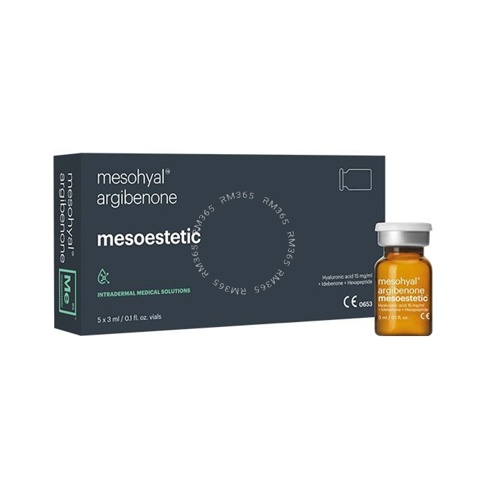 Mesoestetic Mesohyal Argibenone - Traitement par voie intradermique pour améliorer la réduction des lignes d’expression dynamiques et des lésions photo-induites.