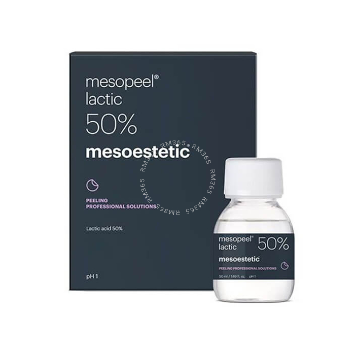 Mesoestetic Mesopeel Lactic 50% - Peeling superficiel à l'acide lactique à 50%. Stimule la production de nouveau collagène et de glycosaminoglycanes. Il convient aux peaux sensibles, sèches et fines et les zones délicates telles que le cou et le décolleté