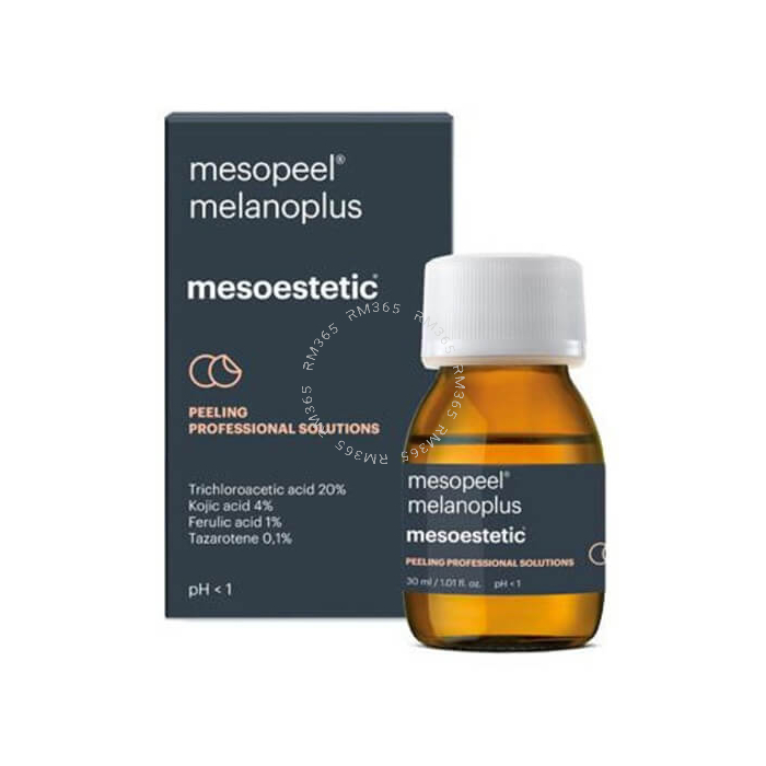 Mesoestetic Mesopeel Melanoplus - Peeling combiné autoneutralisant dépigmentant à utilisation focale. Il convient aux taches mélaniques, lentigos, hyperpigmentations.