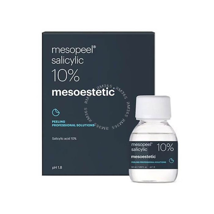 Mesoestetic Mesopeel Salicylic 10% - Peeling très superficiel d'acide salicylique à 10% qui procure un effet kératolytique et séborégulateur. Diminue la taille des pores, et à unifier le teint de la peau.
