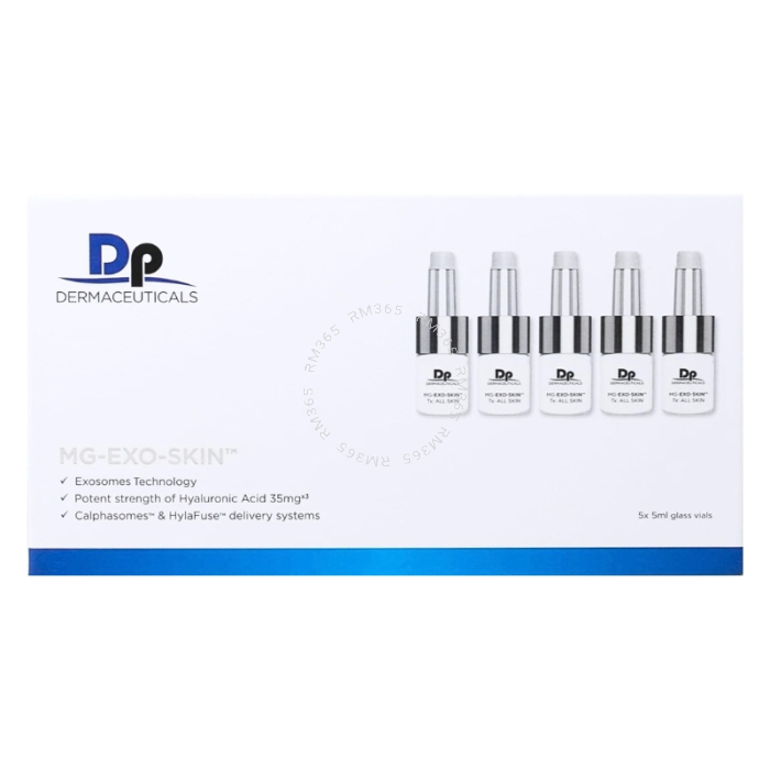 Dp Dermaceuticals MG-EXO-SKIN est une puissante formule Meso-Glide infusée dans la technologie proprietary Exosomes. MG-EXO-SKIN délivre des facteurs de croissance de cellules souches, des peptides et des cytokines, ainsi que des ingrédients apaisants et 