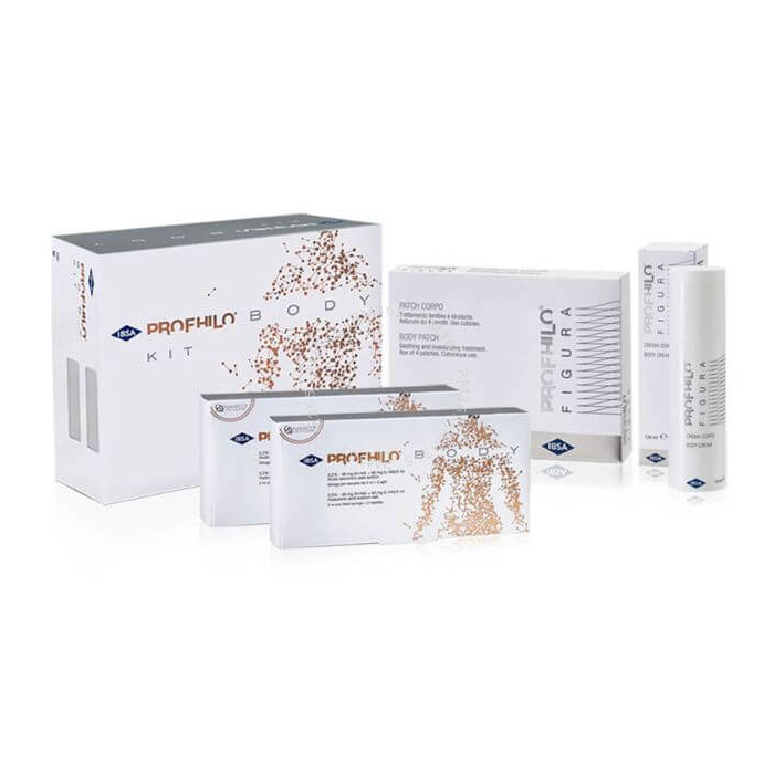 PROFHILO BODY PACK IBSA CONTIENT 4 PRODUITS: 2X PROFHILO BODY INJECTABLE 3 ML + 1X PROFHILO FIGURA BODY PATCH CORPOREL + 1X PROFHILO BODY FIGURA CREME.