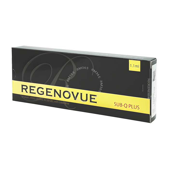 Regenovue Sub-Q est un produit de comblement cutané puissant et épais qui peut diminuer l'apparence des rides et des plis du visage, même les plus sévères. Regenovue Sub-Q est considéré comme le plus vicieux et le plus dense parmi les autres produits de l