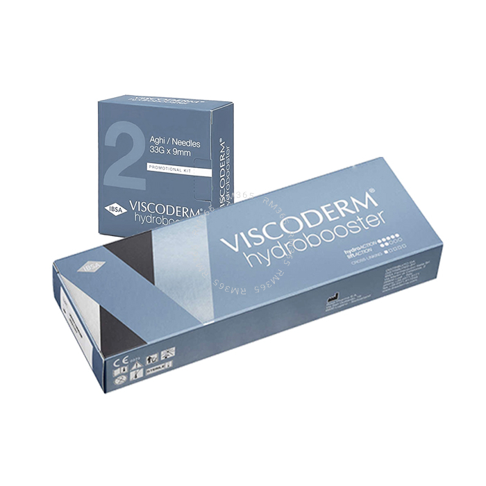Viscoderm Hydrobooster est un acide hyaluronique pur non réticulé injectable conçu pour améliorer l'élasticité, l'éclat et la douceur de la peau. L'outil injectable offre une double fonction ; hydratation profonde et restructuration des tissus. Sa double 