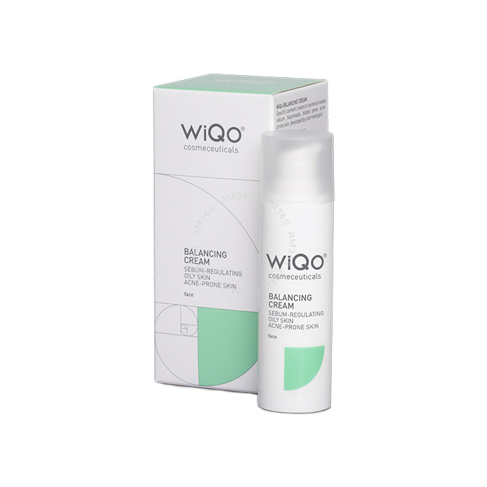 The WiQo sebum-regulating balancing face cream est indiqué pour le traitement cosmétique des peaux grasses à tendance acnéique, avec excès de sébum, points noirs et pores dilatés.
