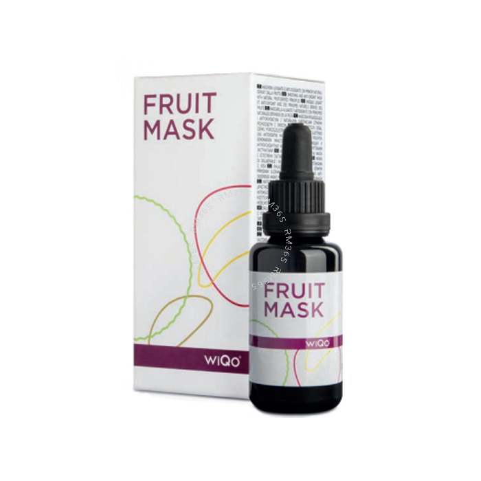 WiQo FRUIT MASK est né de l'alliance réussie entre des ingrédients naturels de fruits (concombre, fraises et bananes) et de l'acide mandélique. 